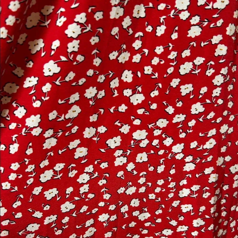 Floral Red Maxi Skirt - Picture 4 of 6